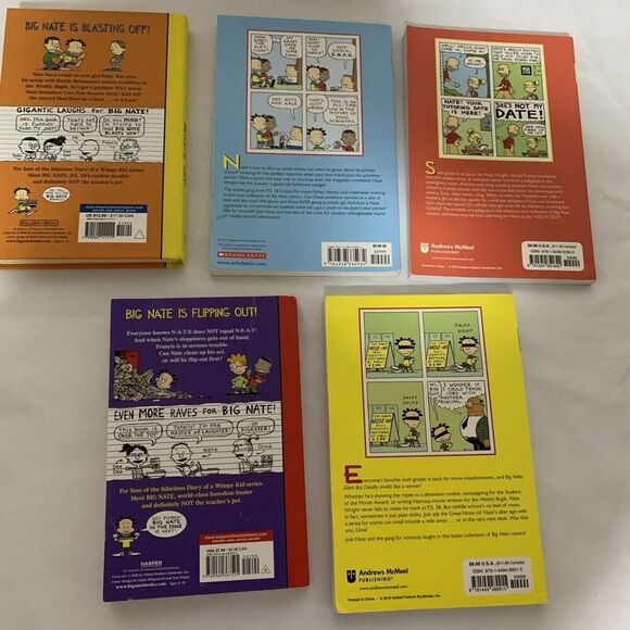 BIG NATE Lot Of 5 CHILDREN'S Comics SOFT COVER BOOKS, One It’s Hard Cover - Picture 5 of 9